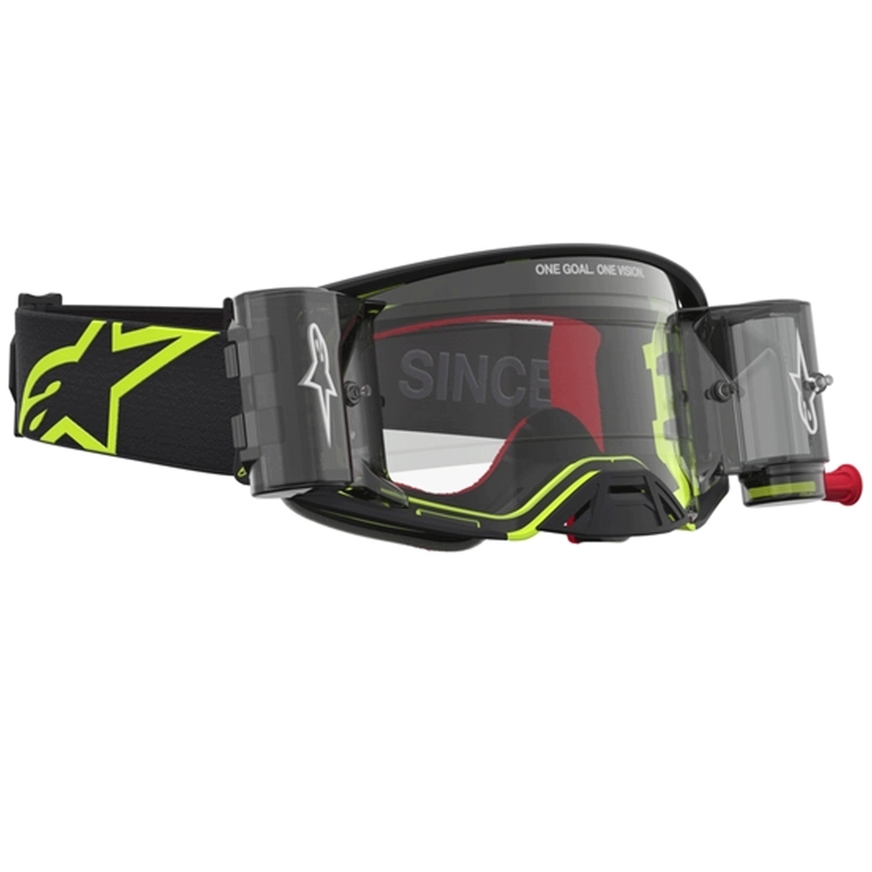 Alpinestars Supertech Firma Motocross-Brille, schwarz-fluoreszierend gelb mit klarem Plexiglas