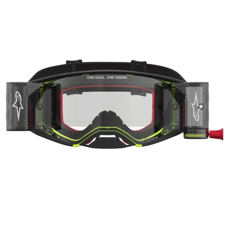 Alpinestars Supertech Firma Motocross-Brille, schwarz-fluoreszierend gelb mit klarem Plexiglas