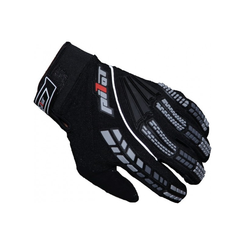 Kinder-Motocross-Motorradhandschuhe Pilot schwarz-grau - Klasse II