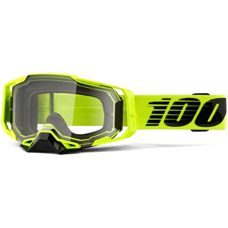 Motocrossbrille 100% ARMEGA Nuclear Citrus gelb (klar plexi)