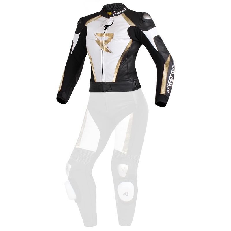 Damenjacke Street Racer Kiara schwarz-weiß-gold - II.