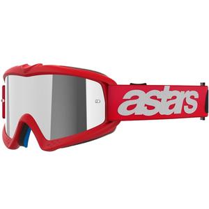 Alpinestars Vision Youth Blaze Red Motocross-Brille mit silbernen Spiegelgläsern