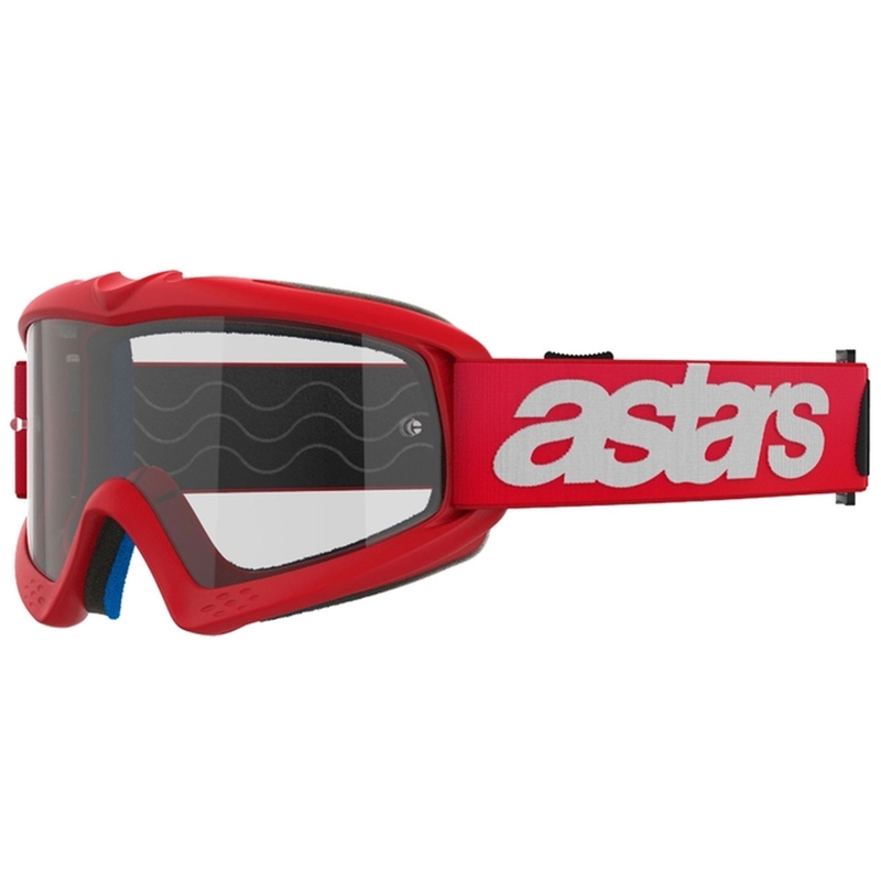 Alpinestars Vision Youth Blaze rote Motocross-Brille mit klaren Gläsern