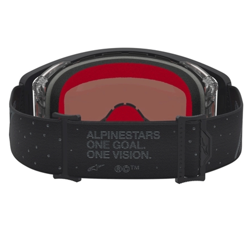 Alpinestars Supertech Cloak Motocross-Brille, schwarz mit verspiegeltem silbernem Plexiglas