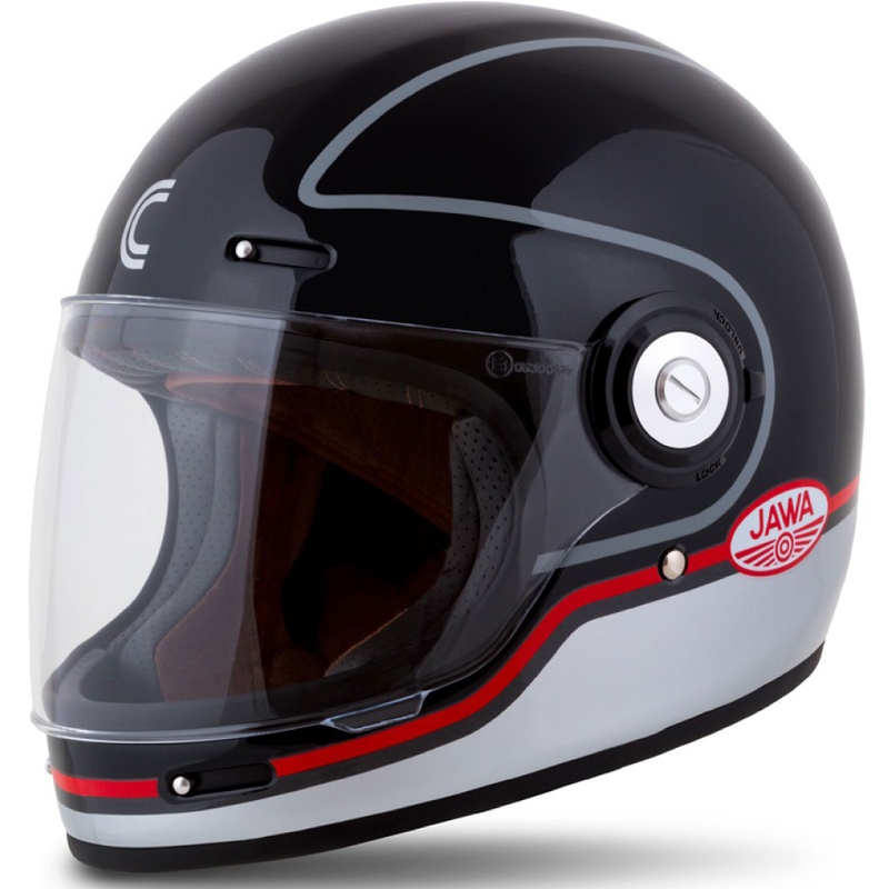Cassida Fibre Jawa Sport Integralhelm schwarz-silber-rot 2 - II. Qualität