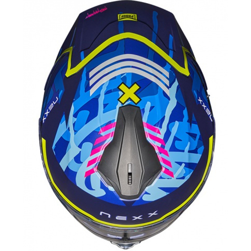 Integrierter Motorradhelm Nexx Y.100R Urbangram dunkelblau Ausverkauf - II. Qualität