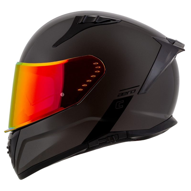 Cassida Aero Super Mono Integralhelm, glänzend schwarz, Chrom-Schwarz - II. Qualität