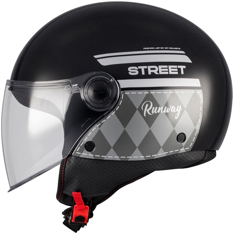 Offener Motorradhelm MT Street S Runway B2 schwarz-grau - II. Qualität