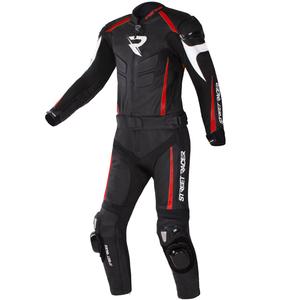 Street Racer Fast Track 2.1 Leder Motorradkombi schwarz-rot - II. Qualität