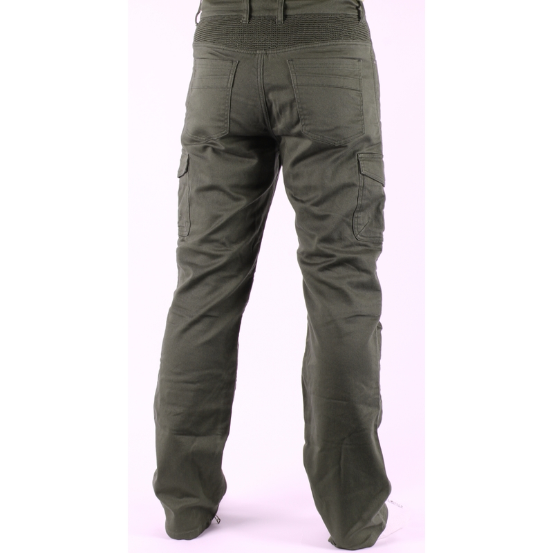 Motorrad Jeans Label khaki grün Ausverkauf