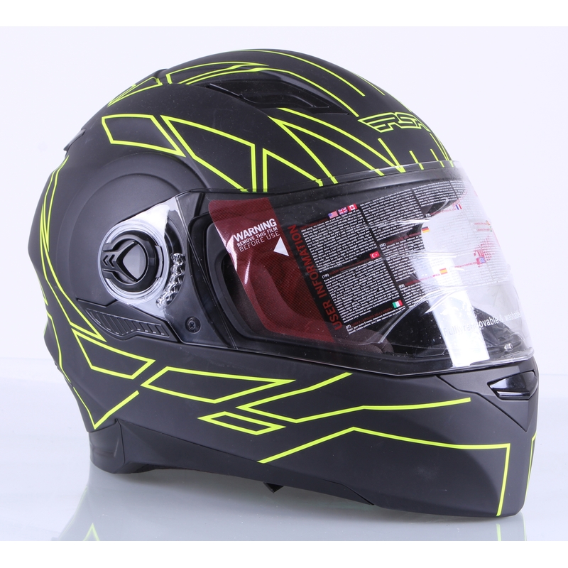 RSA District schwarz-fluo gelb Integral Motorradhelm Ausverkauf