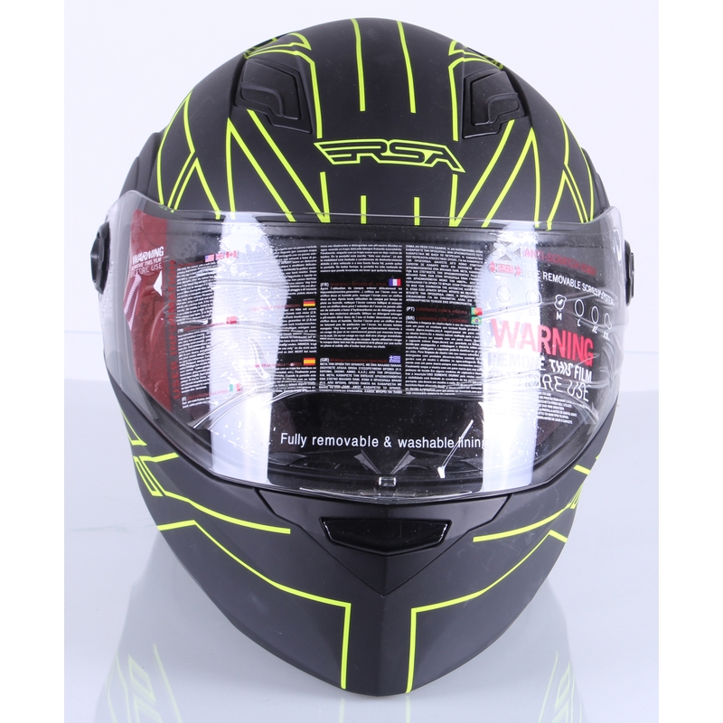RSA District schwarz-fluo gelb Integral Motorradhelm Ausverkauf