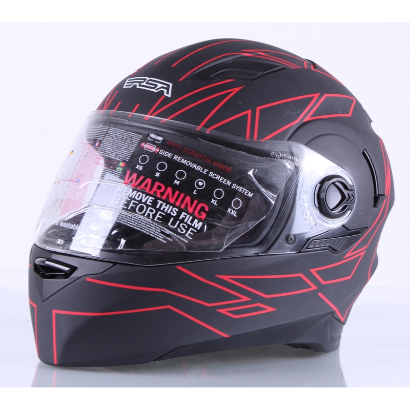 RSA District schwarz und rot Integral Motorradhelm Ausverkauf