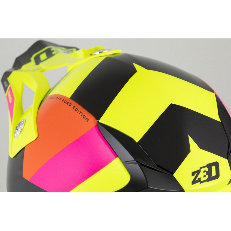 Kinder-Motocross-Helm ZED X1.9 Tendo fluo gelb-rosa-orange-schwarz - II. Qualität