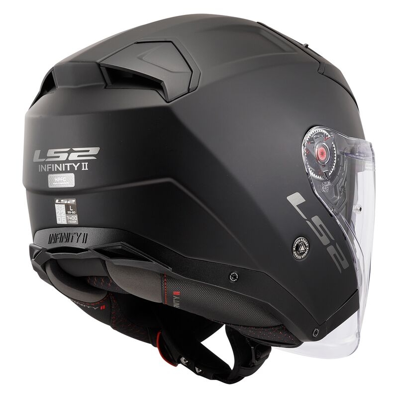Offener Motorradhelm LS2 OF603 Infinity II Solid Black Matte - II. Qualität