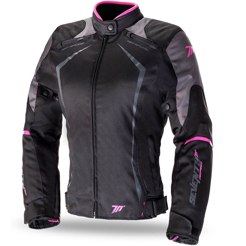 Damen Motorradjacke SEVENTY DEGREES SD-JR49 schwarz-pink - II. Qualität
