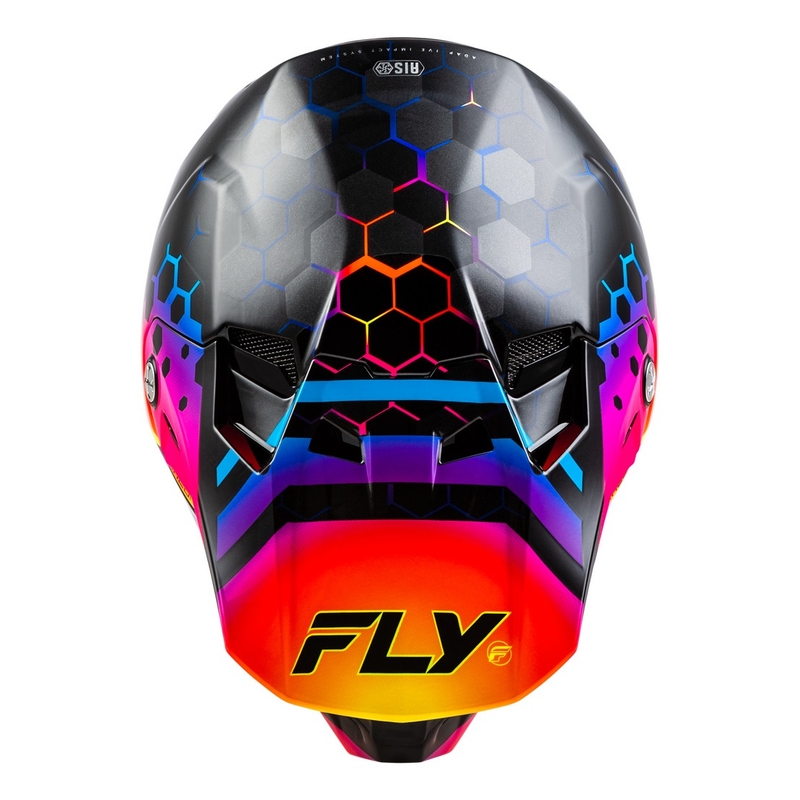 Motocross-Helm FLY Racing Formula CC Tektonic schwarz-gelb-rosa - II. Qualität