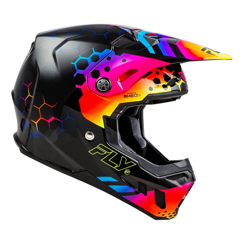 Motocross-Helm FLY Racing Formula CC Tektonic schwarz-gelb-rosa - II. Qualität