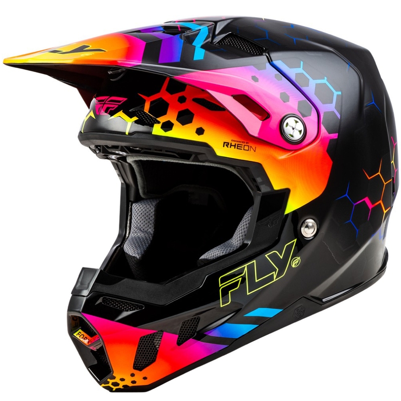 Motocross-Helm FLY Racing Formula CC Tektonic schwarz-gelb-rosa - II. Qualität