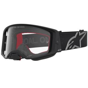 Alpinestars Supertech Vesta Motocross-Brille, schwarz-silber mit klarem Plexiglas
