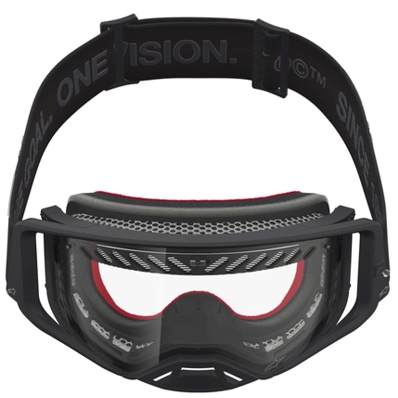 Alpinestars Supertech Vesta Motocross-Brille, schwarz-silber mit klarem Plexiglas