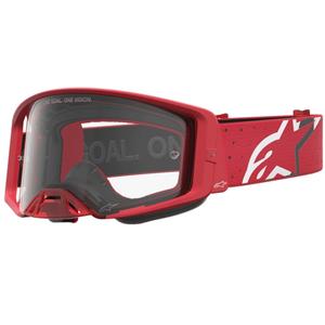 Alpinestars Supertech Vesta Motocross-Brille in fluoreszierendem Rot-Chrom (klares Plexiglas)
