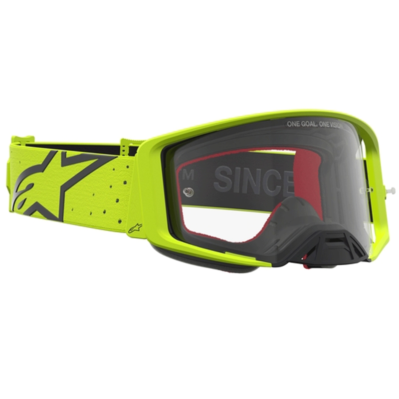 Alpinestars Supertech Vesta Motocross-Brille, fluoreszierend gelb-schwarz (klares Plexiglas)