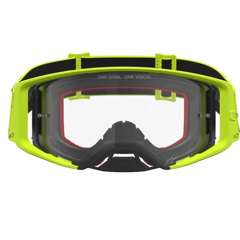 Alpinestars Supertech Vesta Motocross-Brille, fluoreszierend gelb-schwarz (klares Plexiglas)
