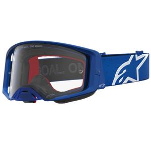 Alpinestars Supertech Vesta blau-weiße Motocross-Brille mit klarem Plexiglas