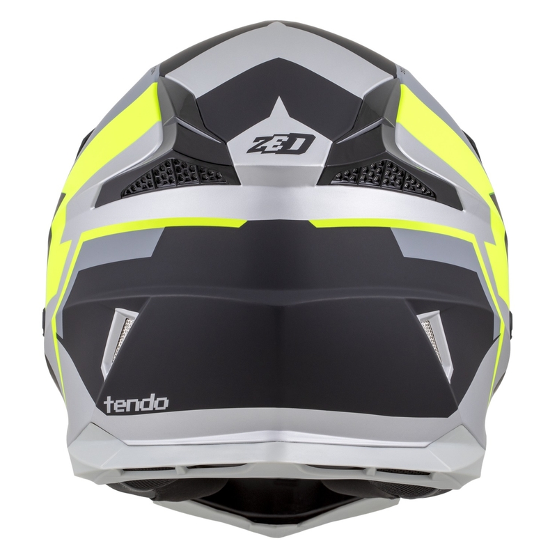 Kinder-Motocrosshelm ZED X1.9D TENDO mattschwarz-dunkelgrau-hellgrau-fluogelb - II. Qualität