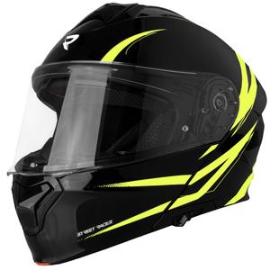 Klappbarer Motorradhelm Street Racer Fury schwarz-fluoreszierend gelb 2 - II. Qualität
