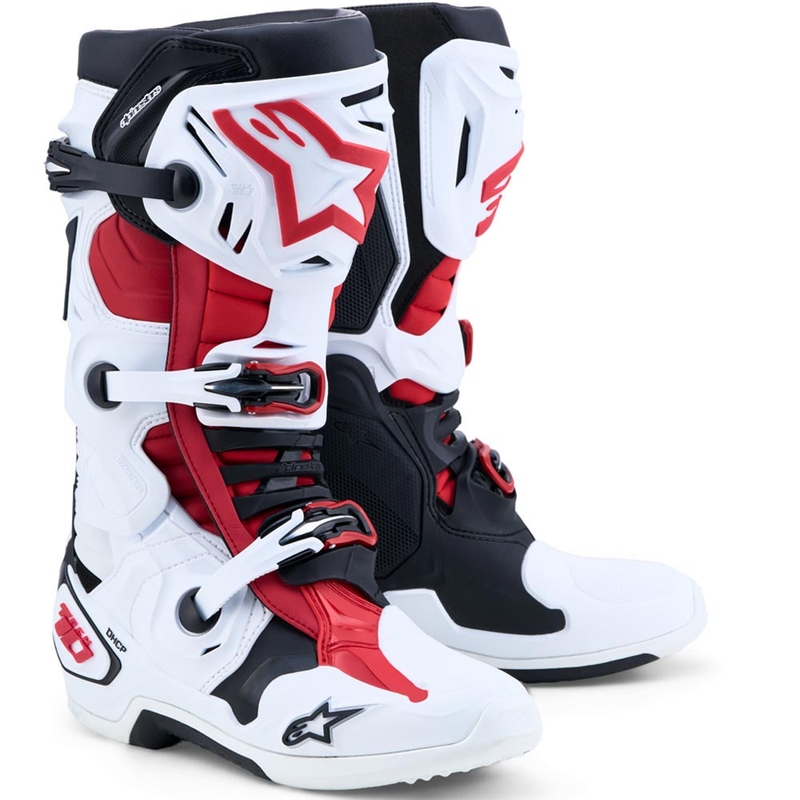 Alpinestars TECH 10 Motocross-Stiefel weiß-schwarz-rot
