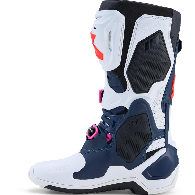Alpinestars TECH 10 Supervented Motocross-Stiefel dunkelblau-weiß-schwarz-lila