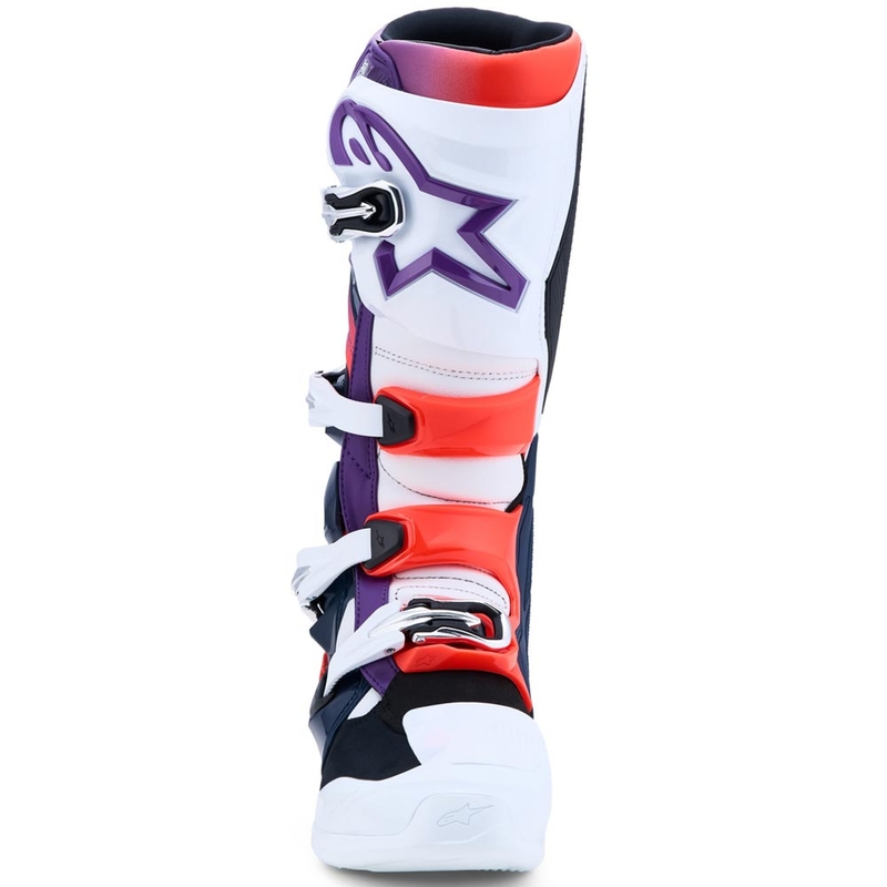 Alpinestars TECH 7 Motocross-Stiefel lila-weiß-dunkelblau-fluoreszierend rot