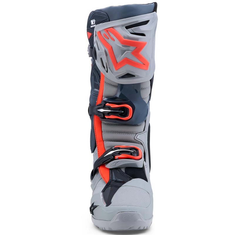 Alpinestars Tech 10 Enduro Motorradstiefel Grau-Dunkelgrau-Fluorot