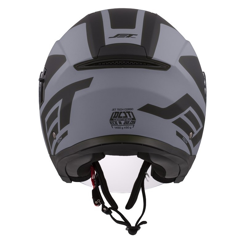 Cassida Jet Tech Corso Open Motorradhelm Schwarz und Grau