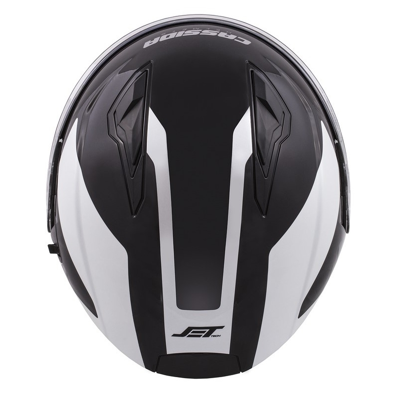 Cassida Jet Tech Corso Open Motorradhelm schwarz und weiß