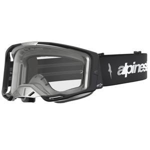 Alpinestars Vision 8 Amber Motocross-Brille, schwarz-silber mit klarem Plexiglas
