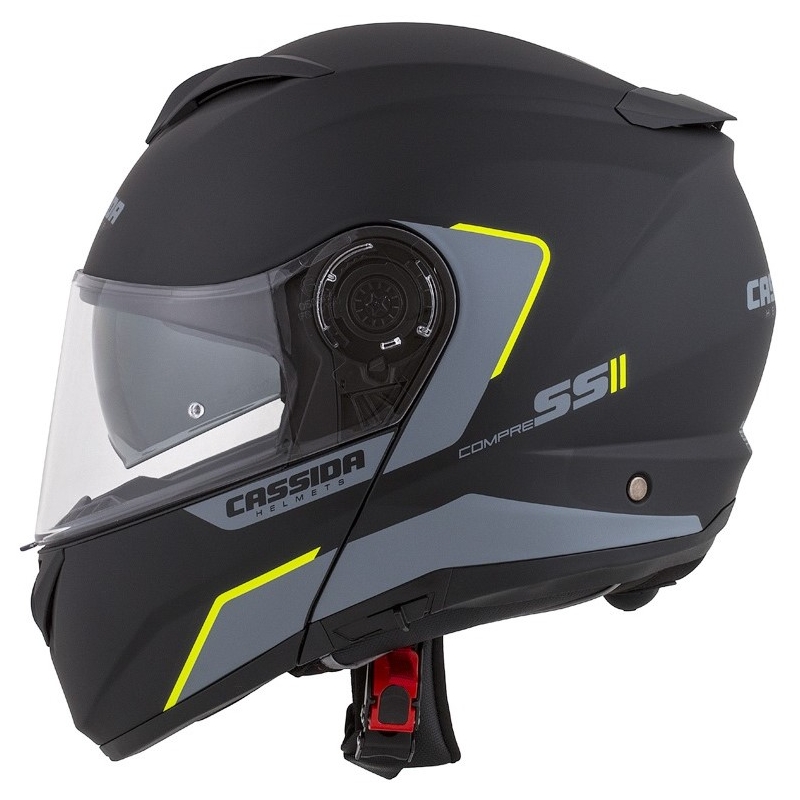 Cassida Compress 2.0 Refraction schwarz-grau-fluo gelb klappbarer Motorradhelm Ausverkauf