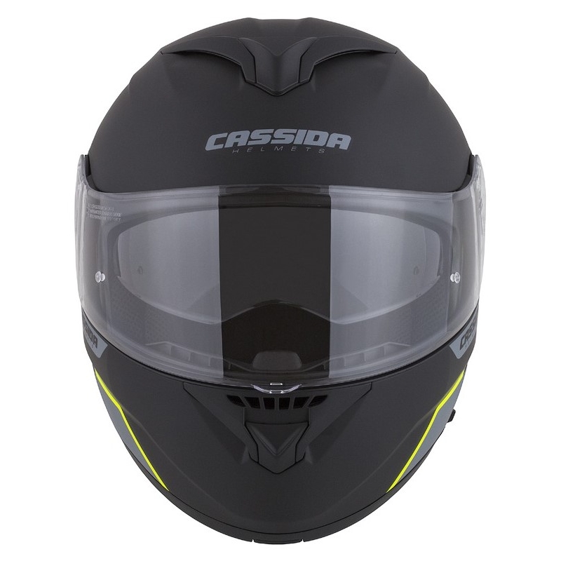 Cassida Compress 2.0 Refraction schwarz-grau-fluo gelb klappbarer Motorradhelm Ausverkauf