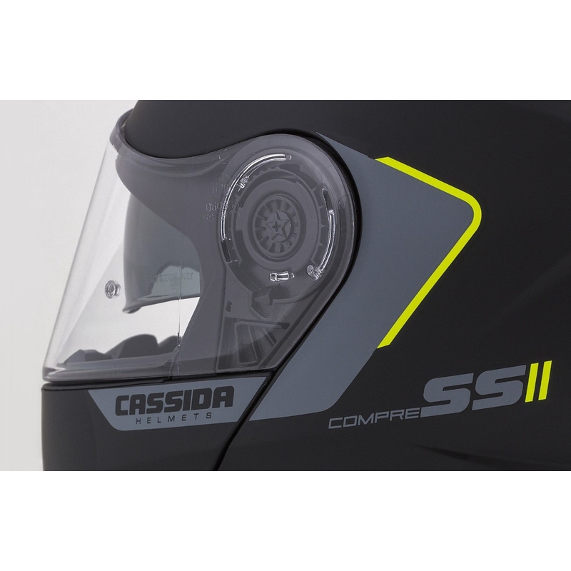 Cassida Compress 2.0 Refraction schwarz-grau-fluo gelb klappbarer Motorradhelm Ausverkauf