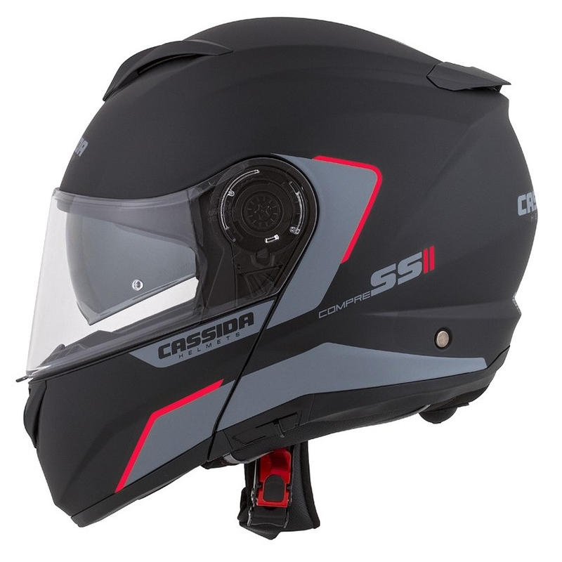 Cassida Compress 2.0 Refraction schwarz-grau-rot klappbarer Motorradhelm