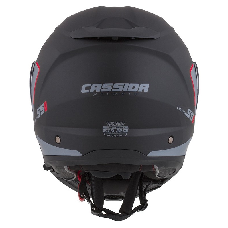 Cassida Compress 2.0 Refraction schwarz-grau-rot klappbarer Motorradhelm