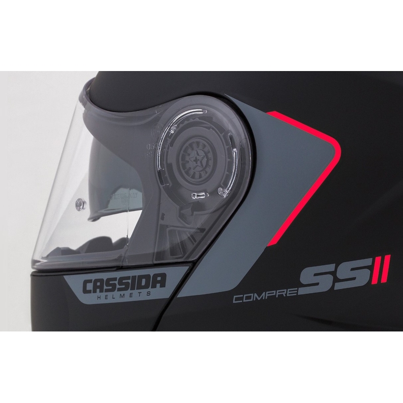 Cassida Compress 2.0 Refraction schwarz-grau-rot klappbarer Motorradhelm