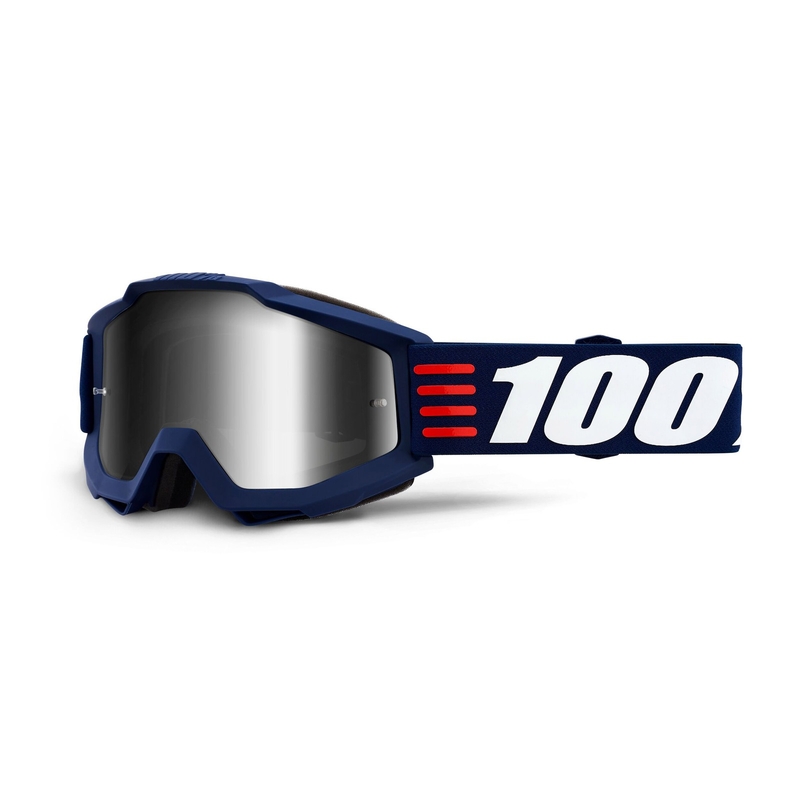 Motocross-Brille 100% Accuri ART DECO (silber verspiegeltes Plexiglas)