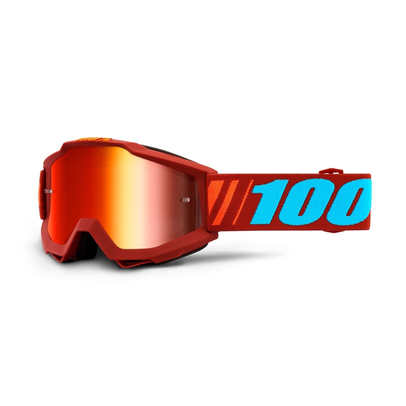 Motocross-Brille 100% Accuri DAUPHINE (rot verspiegeltes Plexiglas)