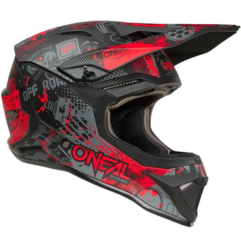 Motocross-Helm O'Neal 1SRS Vibrant matt schwarz-rot