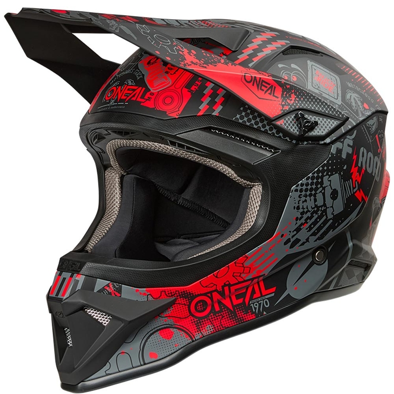 Motocross-Helm O'Neal 1SRS Vibrant matt schwarz-rot