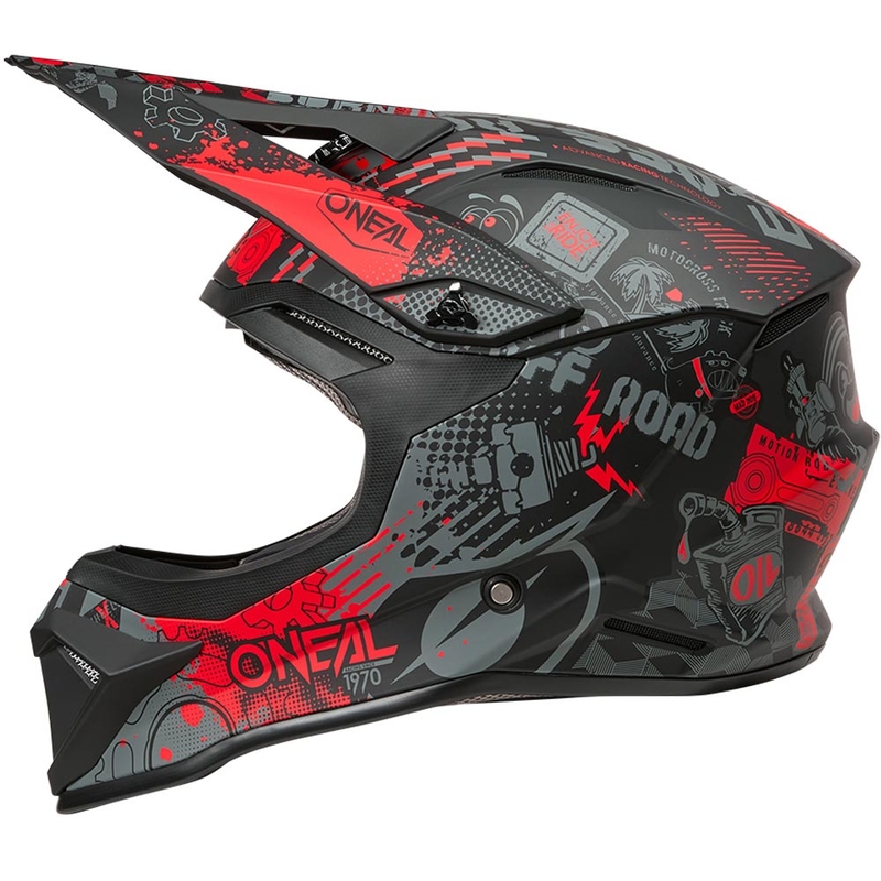 Motocross-Helm O'Neal 1SRS Vibrant matt schwarz-rot