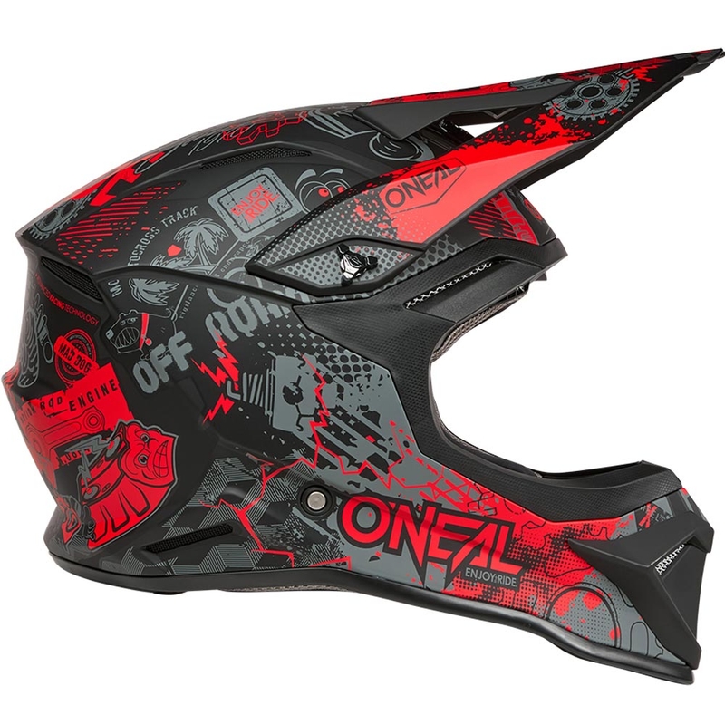 Motocross-Helm O'Neal 1SRS Vibrant matt schwarz-rot